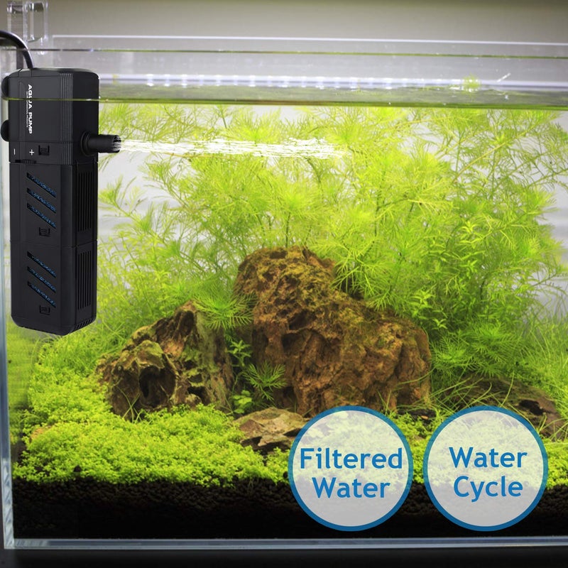 NO.17 Submersible Aquarium Internal Filter 12W, Adjustable Fish Tank Filter with 320 GPH Water Pump for 50-150 Gallon Fish Tank - Image 5